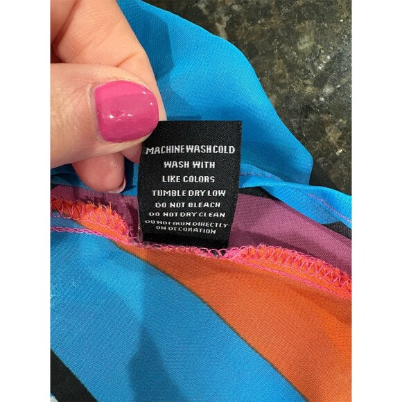 Ecko Red Womens Tank Top Size L Sheer Multicolor Abstract Print Sleeveless - Picture 9 of 10